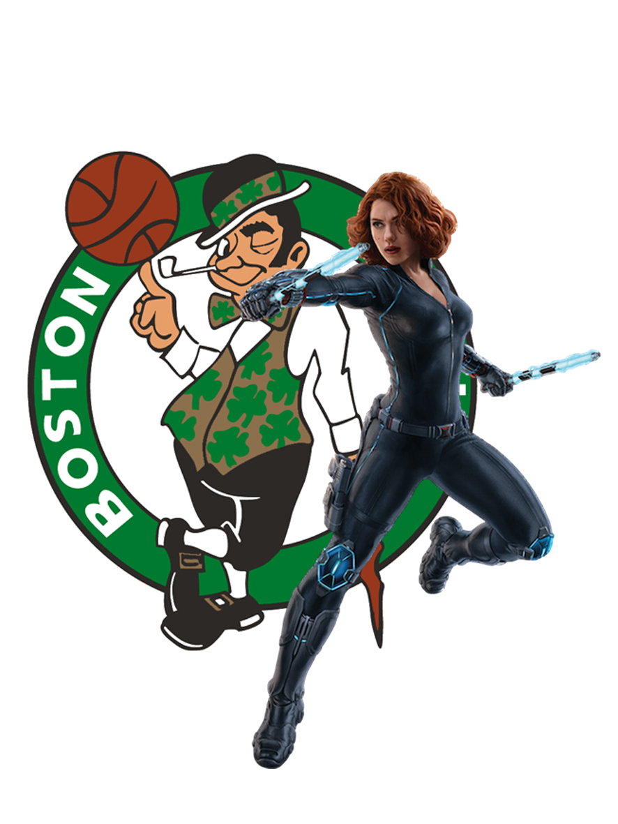 Boston Celtics Black Widow Logo vinyl decal